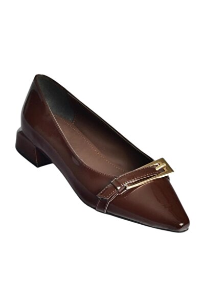 Fox Shoes V250093008 Brown Patent Leather Pointed Toe Low Heel Women's Shoes