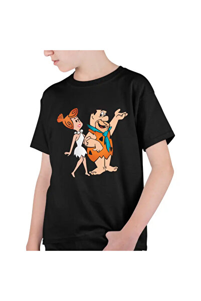 OEM Tricou Copii Baieti Familia Flintstone Fred Wilma Plimbare Valentines Dra...