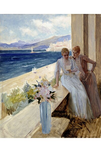 SAB Design Vintage Seaview Painting Deniz Manzarası Boyama Temalı 20x30cm Ahş...