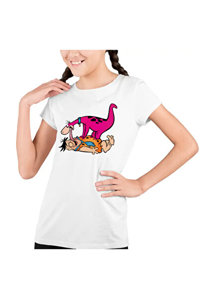 OEM Tricou Copii Fete Familia Flintstone Dino Fred Dinozaur Catel