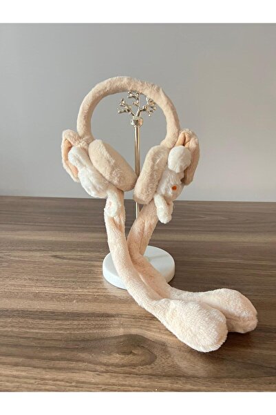 zyc Căști de pluș cu urechi de iepure cu mișcare și sunet pentru femei/fete