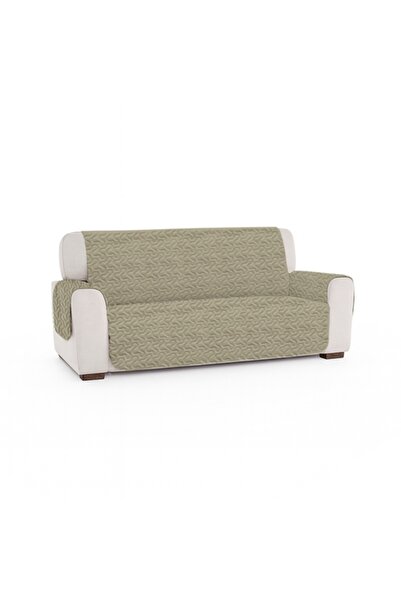 PATONE 3-seater sofa cover, quilted, 298x177x54cm, warm gray