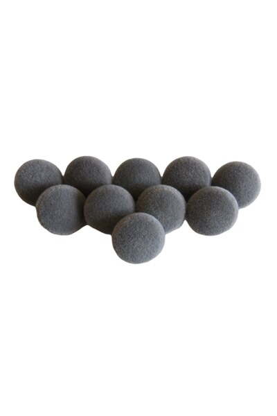 OEM Set of 50 round metal buttons, grey velvet, 2 cm