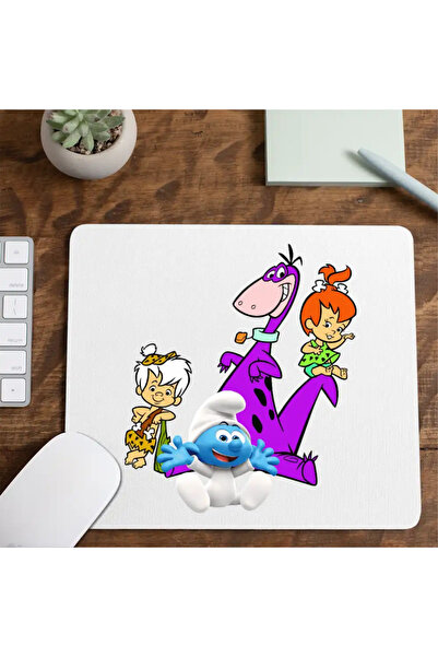 OEM Mousepad Familia Flintstone Dino Bebe Strumf Pebbles Bamm Bamm
