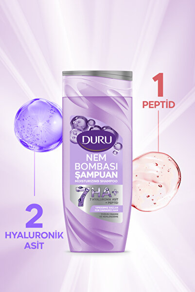 Duru Nem Bombası Yıpranmış Saçlar İçin Yoğun Onarıcı ve Nemlendirici Şampuan 400 Ml & Saç Kremi 385