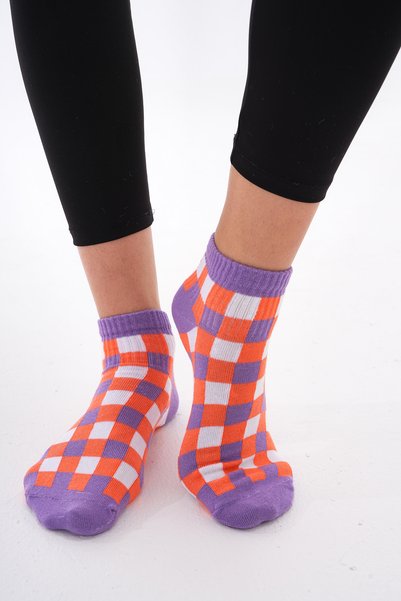 moda mivana Checkered (Seamless) Cotton Breathable Anti-Sweat Women's Socks