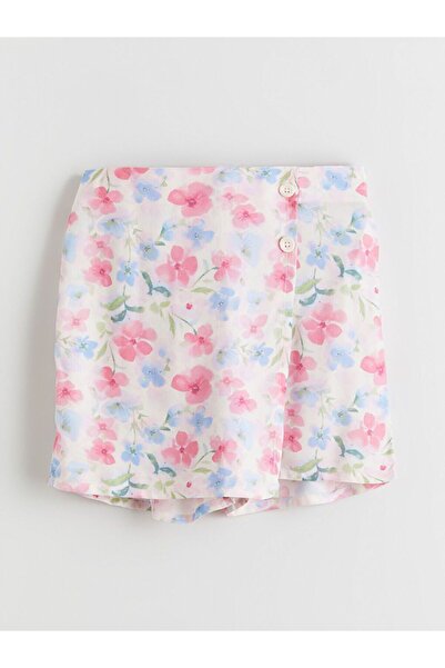 LC Waikiki LCW Kids Elastic Waist Floral Girl's Shorts Skirt