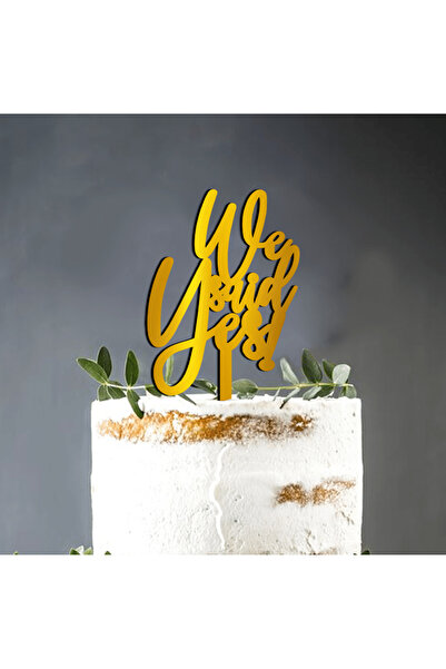 Bloom Atelier Cake Topper Tort, We Said Yes, Oglinda Acrilica Auriu