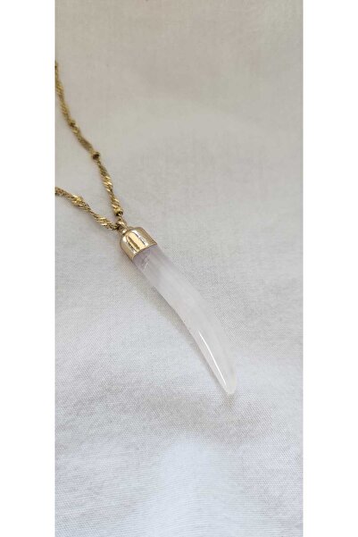 MITH SB TAKI Stainless Steel Chain Ivory Natural Crystal Rose Quartz Love Sto...