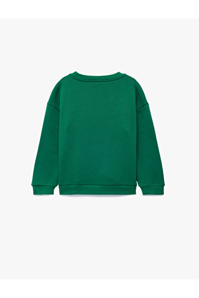 Koton Блуза с дълъг ръкав и обло деколте, бродирана с елен