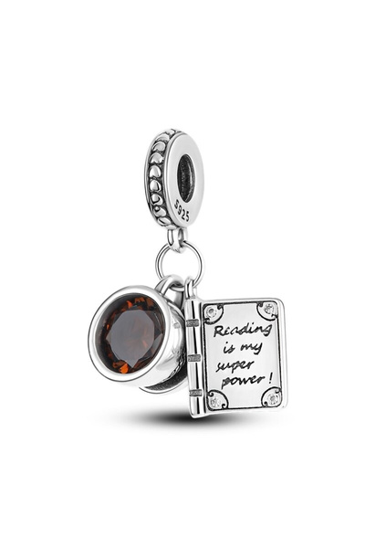Bijuterii Nadiela Talisman Argint 925, Charm pentru bratari – Reading is my s...