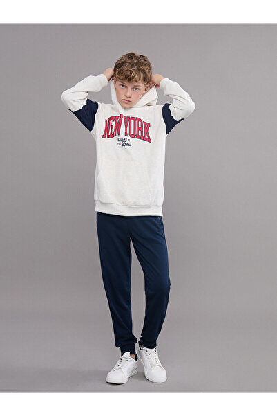 LC Waikiki Hanorac pentru copii LCW Kids cu glugă New York imprimat pentru băieți (W5)