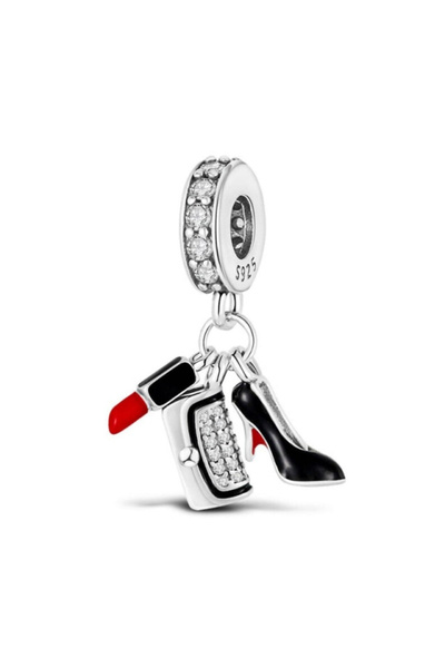 Bijuterii Nadiela Talisman Argint 925, Charm pentru bratari – Glamour Trio Shoe Bag Lipstick