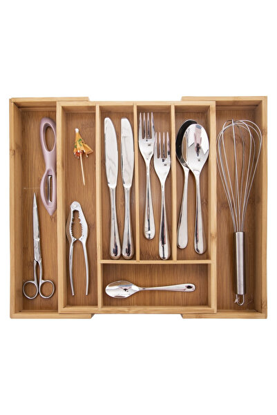 Other Wkład na sztućce do szuflady rozsuwany bambusowy 35,5x26 cm