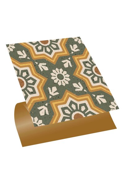 TİNK Kendinden Yapışkanlı Duvar Kaplama Yeşil Metraj Desenli Pvc Karo 30x30 c...