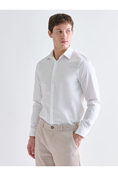 LC Waikiki Ανδρικό πουκάμισο με μακρυμάνικο γαμπαρντίνι Vizyon New Season εφαρμοστό