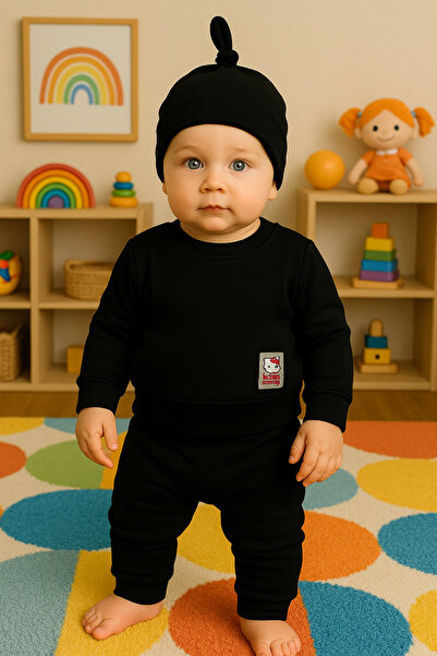 minikiss Унисекс 3-компонентен комплект от детска блуза и долнище от трикотажна материя