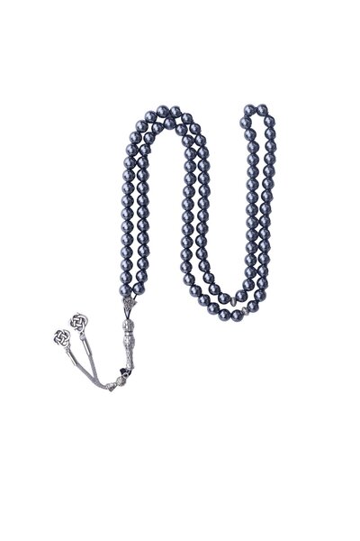 Zeynep Büyükbay سبحة من الحجر الطبيعي الهيماتيت 99 حبة