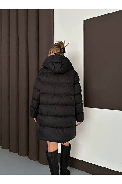 D'RECCY Women's Knee-Length K Hooded Inflatable Coat
