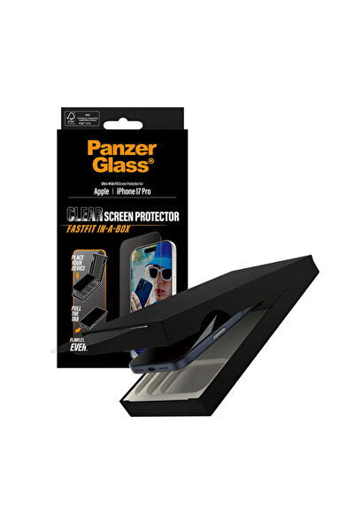 dalip Protector de ecran PanzerGlass Ultra-Wide Fit cu FASTFIT IN-A-BOX pentru iPhone 17 Pro, negru