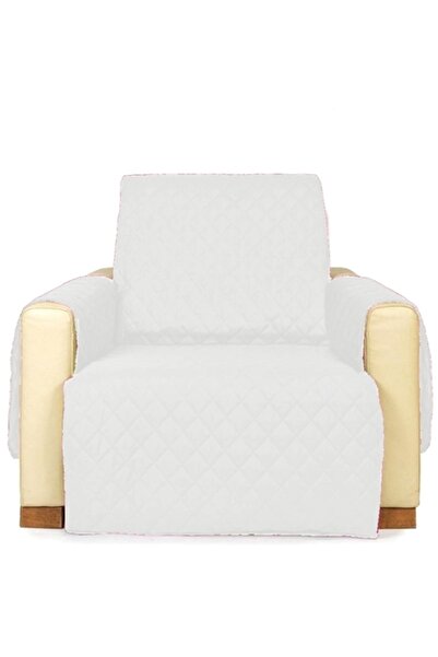 PATONE Armchair cover, quilted, 60x177cm, two sides, white
