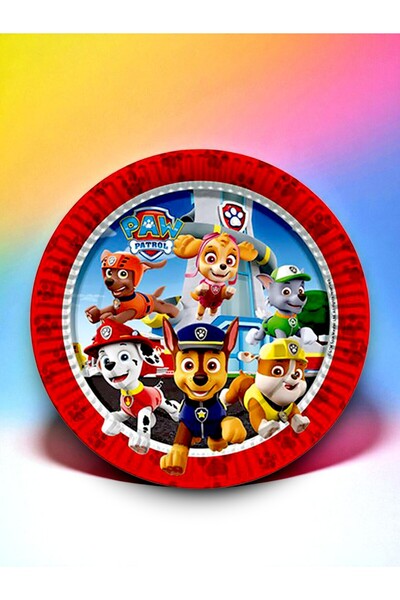 partylady 16 Kişilik Paw Patrol Temalı Tek Kullanımlık Tabak (16 Adet)