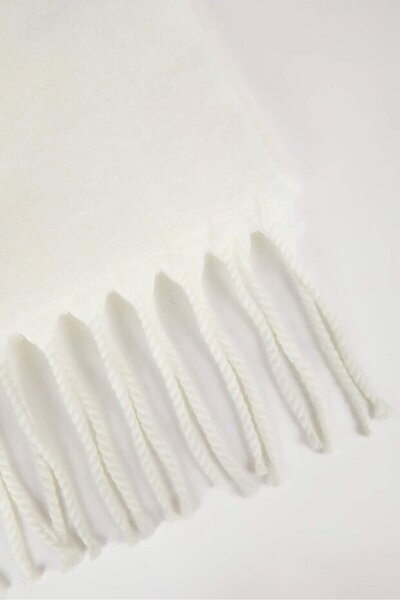 sç Saraçoğlu Çanta Unisex Soft Tassel Cashmere Textured Scarf Shawl |   Trend Colors (50 X 185)