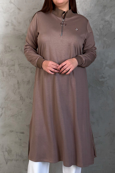 ModaPlaza Γυναικείο μακρύ τουνίκ με φερμουάρ 7561