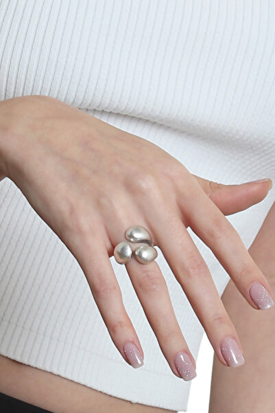 LABALABA خاتم نسائي قابل للتعديل بثلاثة حبات على شكل دولاما