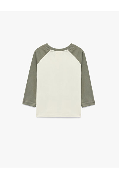 Koton Long Sleeve Crew Neck Printed Cotton T-Shirt