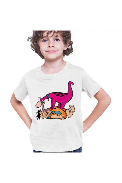 OEM Tricou Copii Baieti Familia Flintstone Dino Fred Dinozaur Catel