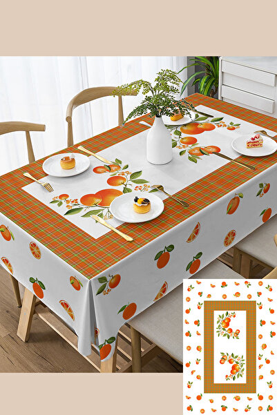 MonoHome Fruity Tablecloth Carefree Fabric - 5D Digital Design Orange