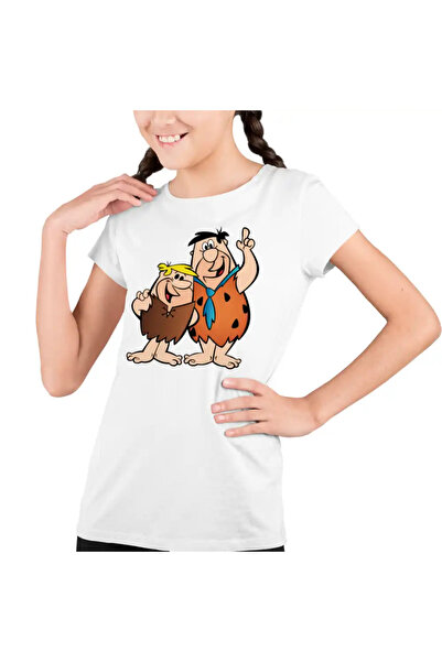 OEM Tricou Copii Fete Familia Flintstone Fred Barney Epoca de Piatra