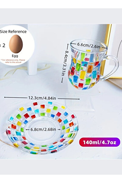 ELLEGLAM 140ml Crystal Glass Coffee Cup, Hand-Painted Woven Style, Heat-Resistant, for Arabic Coffee & Tea