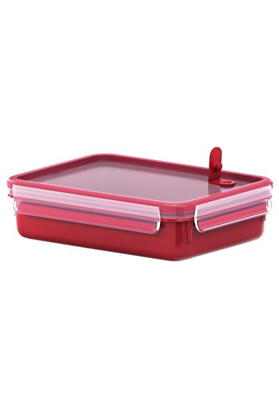 TEFAL Clip&Micro food container, 1.2 L, rectangular, compartment inserts, red
