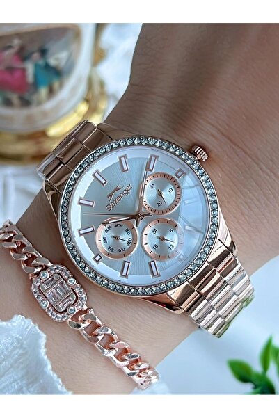 Slazenger New Season Elite Model 50 Mt Water Resistant Bracelet Gift Women's Wristwatch Vs.Blkt.0628