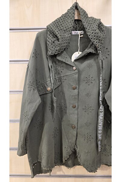 Park Moda Thin Denim Jacket Mesh Hooded