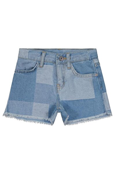 Civil Girls Plaid Patterned Shorts for Ages 2-5 - Blue 5-6 Years