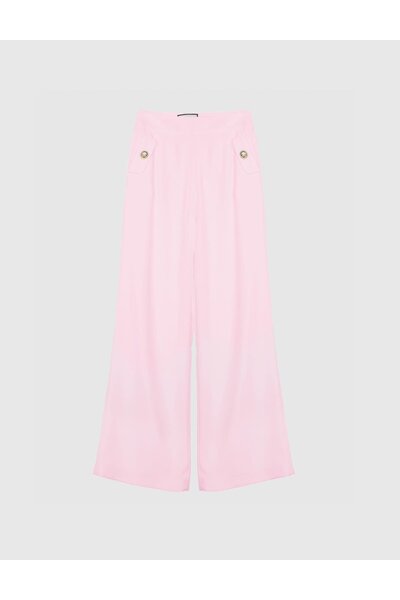 İLVİ Lissa Crepe Pink Women's Trousers