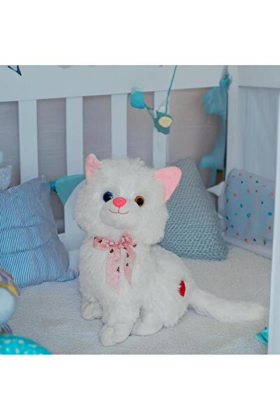 HALLEY Peluş Sesli Beyaz Miyavlayan Van Kedisi 33 cm Kedi