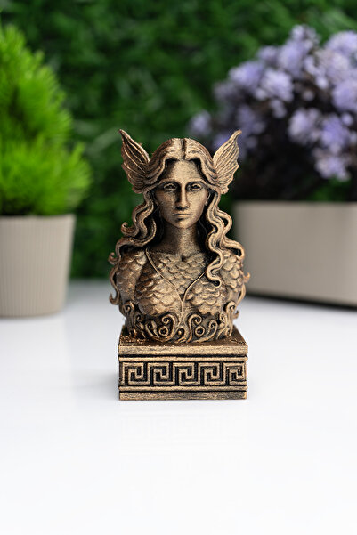 Makerpax Rusalka Büst Figür – Antik Yunan Mitolojisi Dekoratif Heykel 12CM
