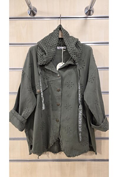 Park Moda Thin Denim Jacket Mesh Hooded