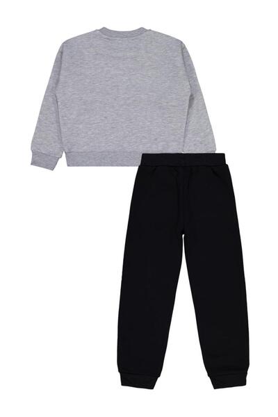 Civil Girls Star Printed 6-9 Years Old Tracksuit Set - Gray 7-8 Years Old