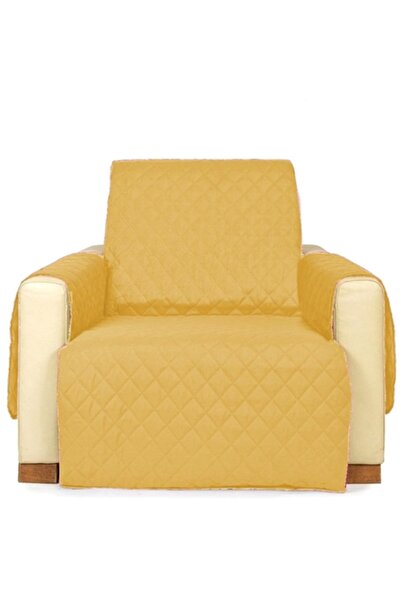 PATONE Armchair cover, quilted, 60x177cm, two-sided, yellow