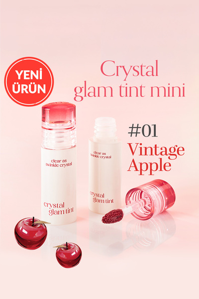 CLIO Yapışkanlık Hissi Vermeyen, Hafif Dokulu, Yoğun Işıltılı Tint Crystal Glam Tint Mini 01 Vintage