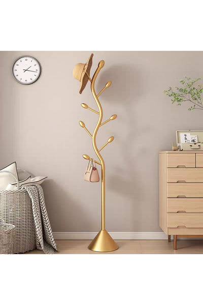 Un علاقة ملابس فاخرة بتصميم شجرة أنيقة، تضيف لمسة أناقة لأي زاوية! ذهبي