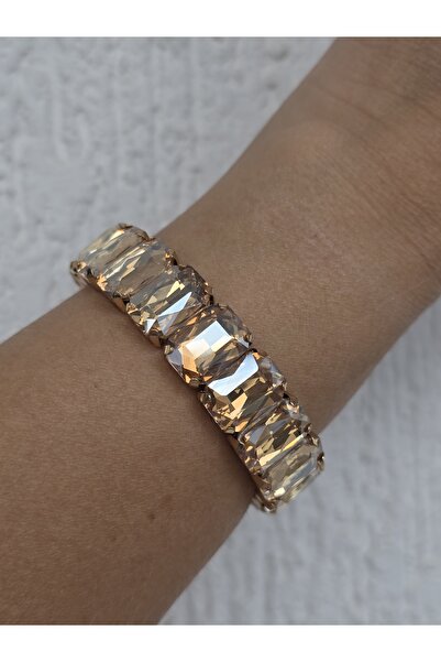 AURA LASTİKLİ TAŞ BİLEKLİK BRONZE