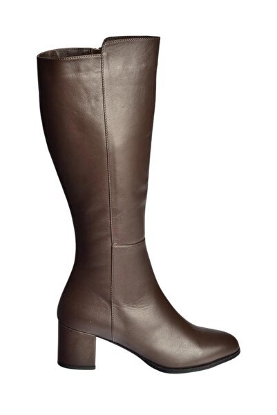 Fox Shoes V468213103 Brown Genuine Leather Thick Heeled Women's Boots