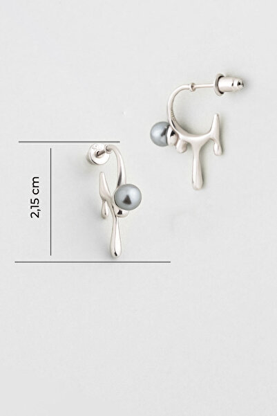 So CHIC... Esmeralda 18 Ayar Beyaz Altın Kaplama Gümüş İnci Küpe