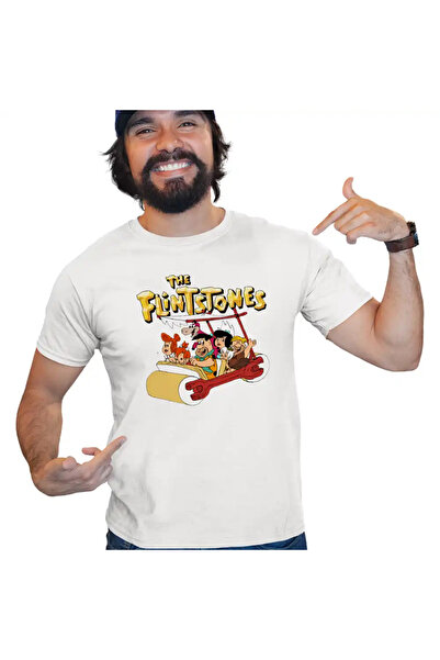OEM Tricou Barbati Familia Flintstone Masina Aventuri Epoca de Piatra